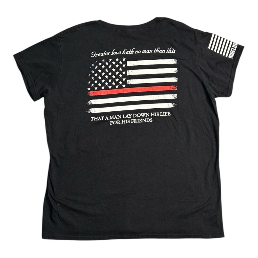 Nine Line American Flag T Shirt Black Women 2XL NWT Patriot Gear